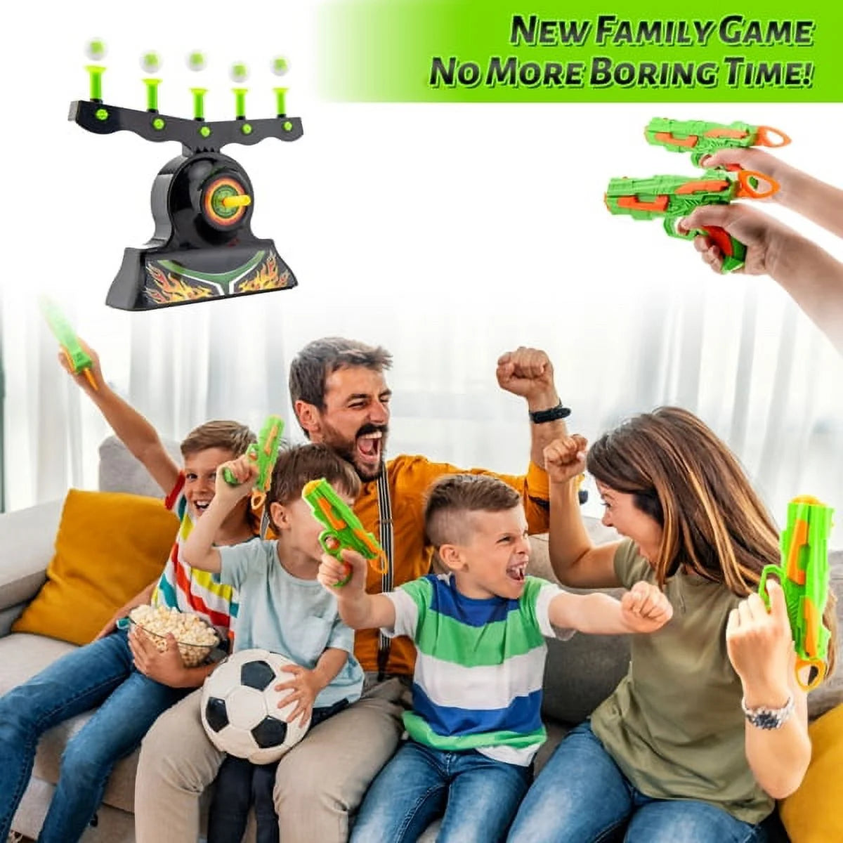 Glow in The Dark Floating Ball Target Practice Toys for Kids Boys with 10 Soft Foam Balls 3 Darts M46300