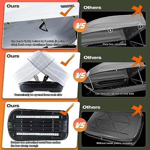 White 13 Cubic Feet ABS PMMA Roof Cargo Carrier O391