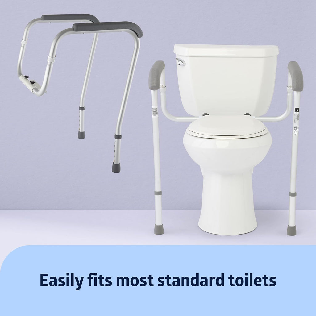 Height Adjustable Toilet Safety Rail with Armrests, 250 lb. Weight Capacity A39197