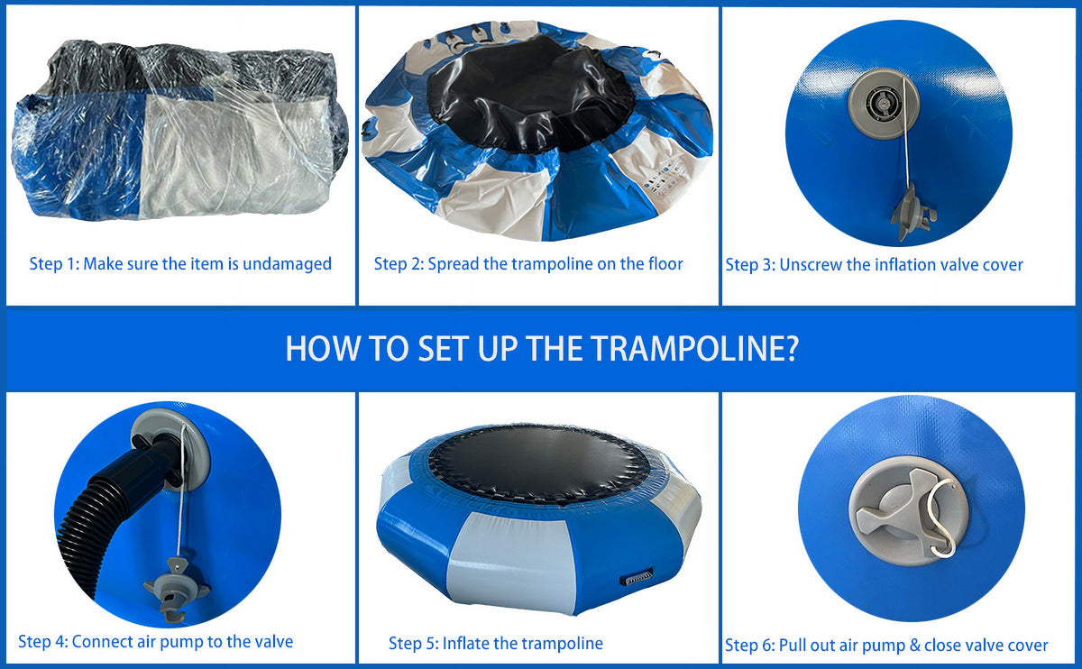 6.5ft Inflatable Water Trampoline Floating Bouncer Swim Platform L274318