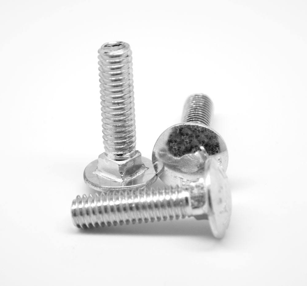 3/8x22-16 x 3 1/4x22 Coarse Thread Grade 5 Carriage Bolt Medium Carbon Steel Zinc Plated Pk 100 J711540