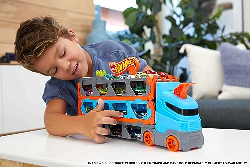 3 1:64 Scale Cars Storage Carrier with 6-Foot Drag Race Track O33913