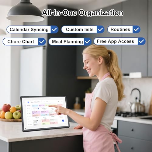 10.1 inch Wall Planner Digital Calendar & Chore Chart, Smart Touchscreen Interactive Display C499656