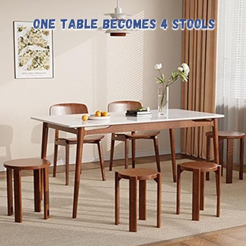 Stackable Stools Set of 4 Wood M9746