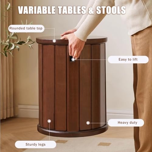 Stackable Stools Set of 4 Wood M9746