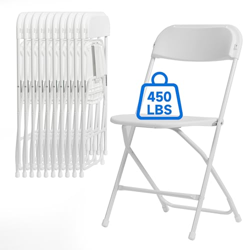10 PCS White Plastic Folding Chairs P920600