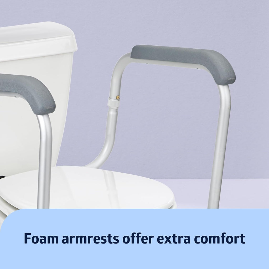 Height Adjustable Toilet Safety Rail with Armrests, 250 lb. Weight Capacity A39197