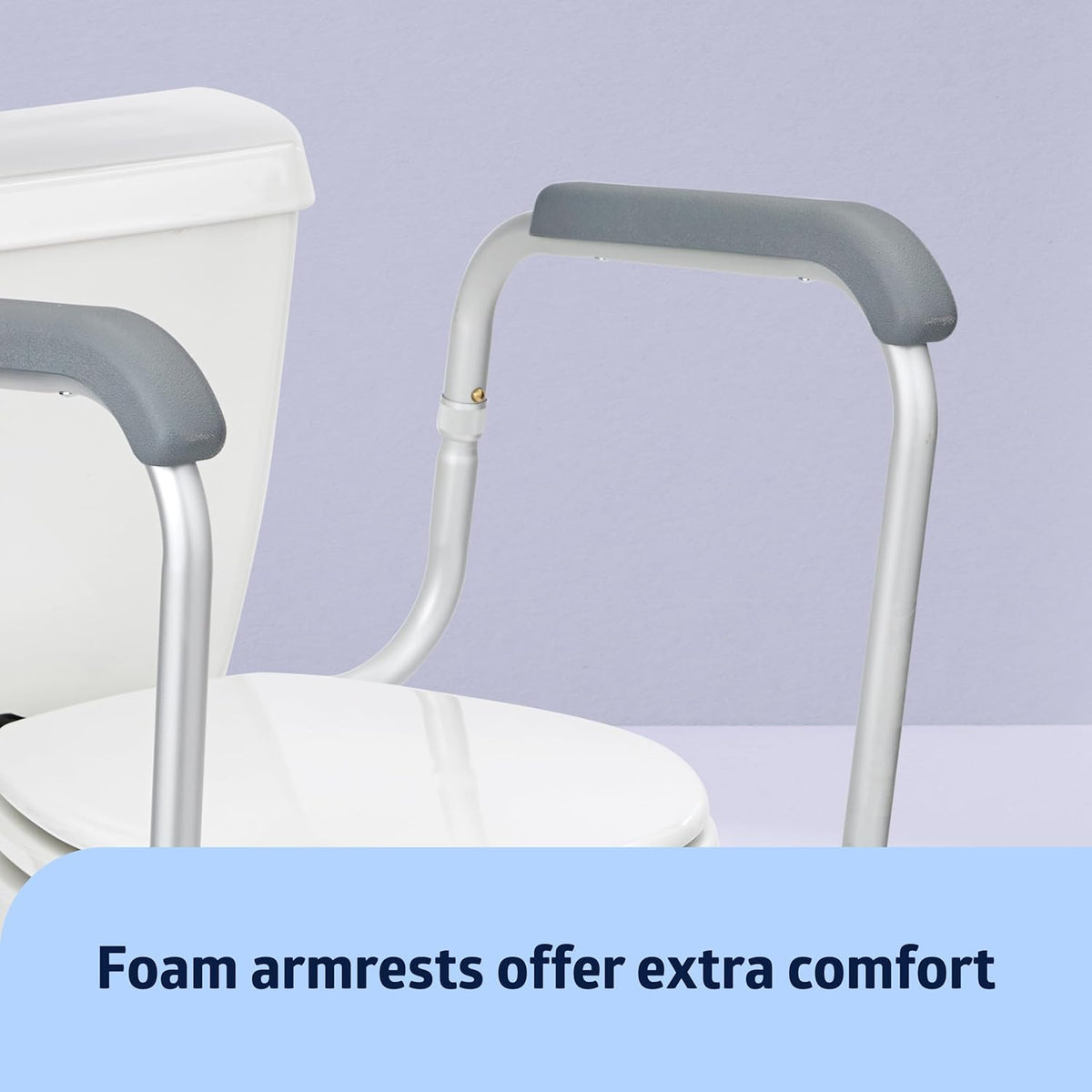 Height Adjustable Toilet Safety Rail with Armrests, 250 lb. Weight Capacity A39197