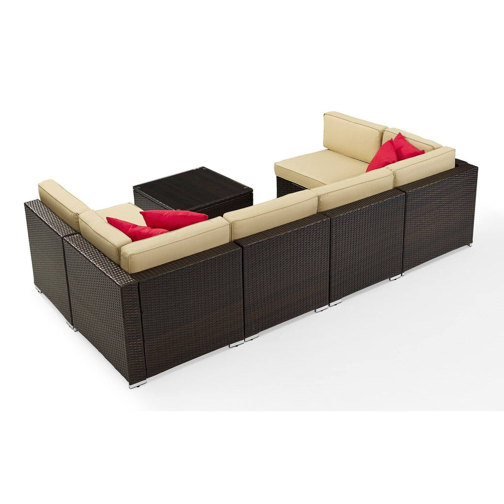 Brown 7 Piece Patio Sectional Set M271