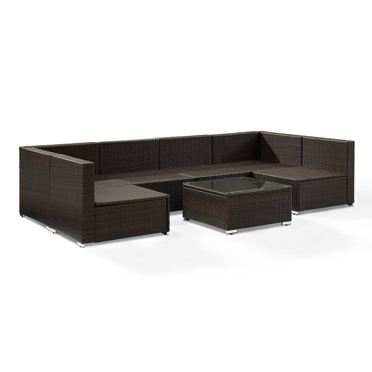 Brown 7 Piece Patio Sectional Set M271