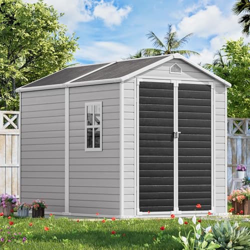 Gray 5x3 FT Waterproof Plastic Storage Shed with Floor U69590