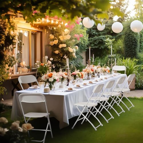 10 PCS White Plastic Folding Chairs P920600