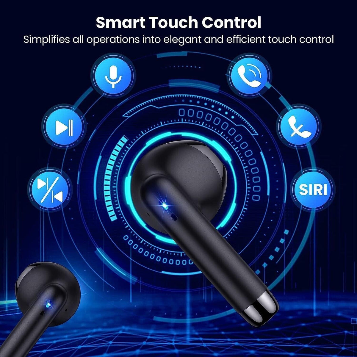 Black TWS Wireless Bluetooth 5.0 Earbuds with Charging Case S2281