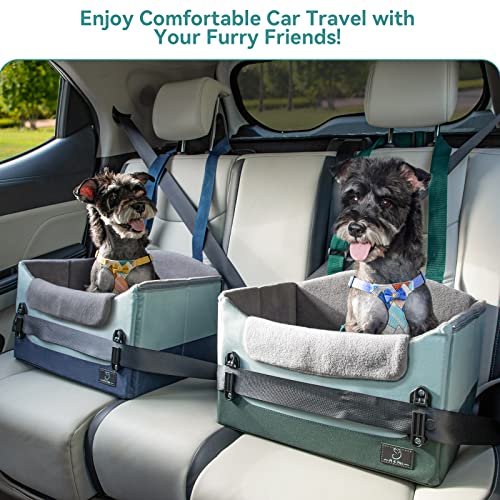 30 Inch Dog Booster Seat with 2 Safety Leashes and Detachable Inner J7005