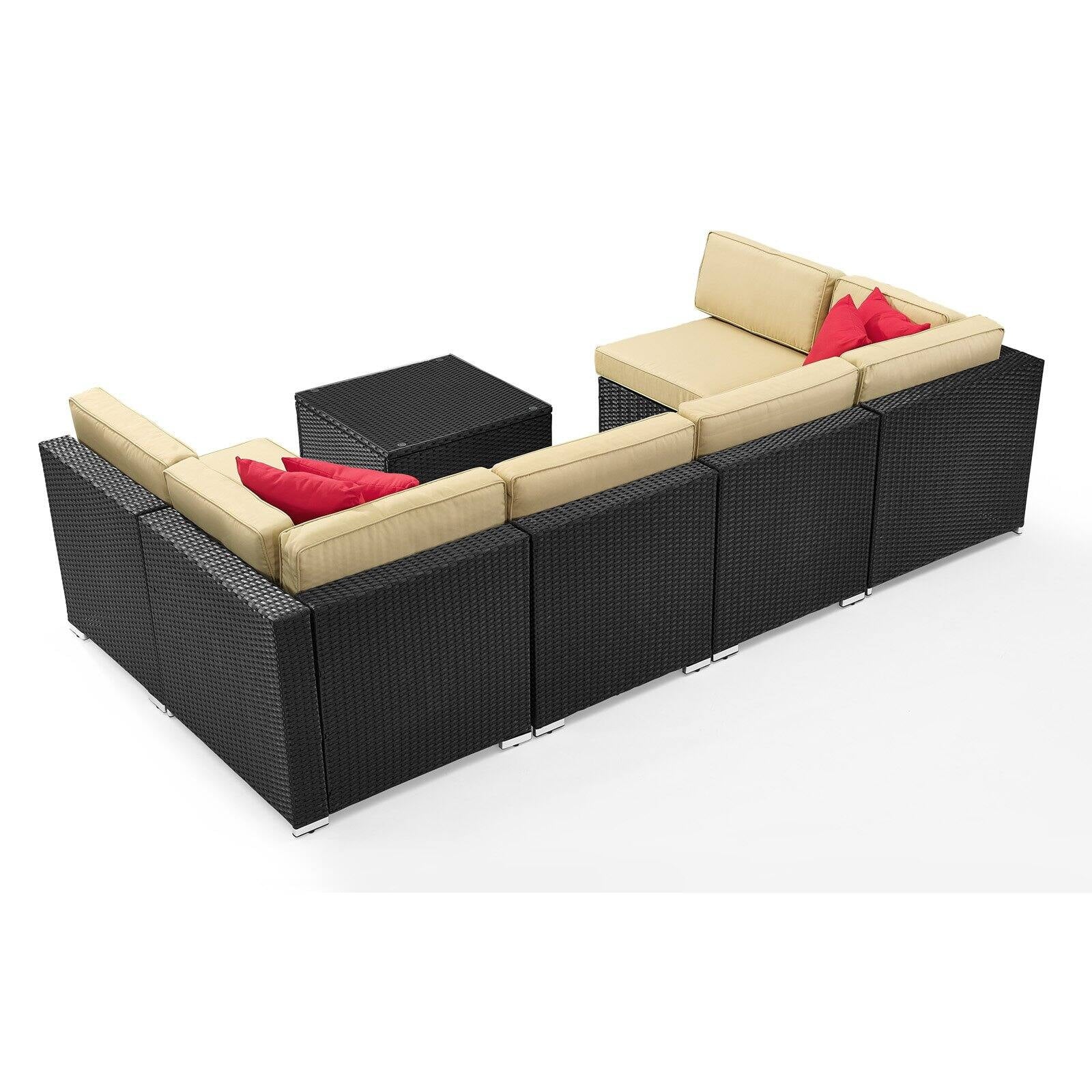 Brown 7 Piece Patio Sectional Set M271