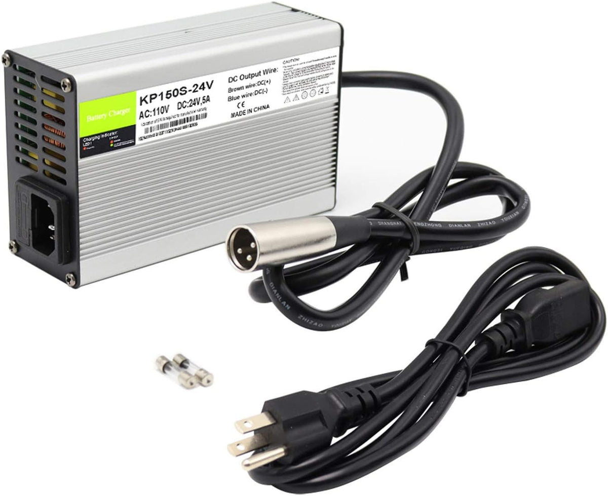 24V 5A Battery Charger with 3-Pin XLR Connector, Pack of 2 P726422