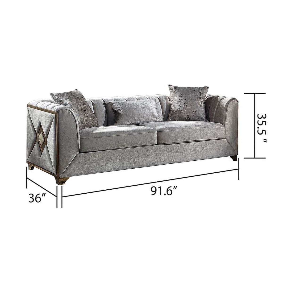 3 PC Living Room Set Made with Wood in Cream Color R407779