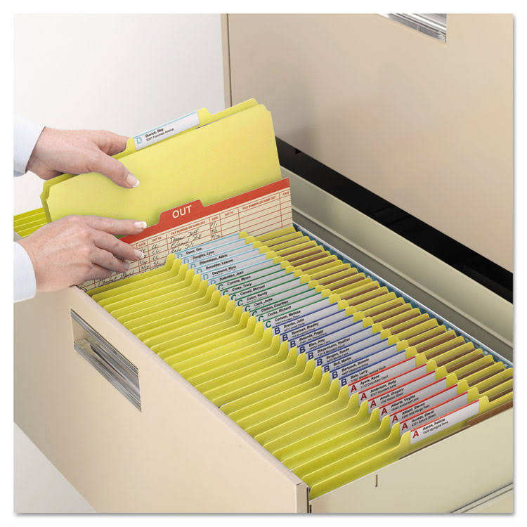 Letter Size 2 Pocket Classification Folders with Fasteners, Yellow, Box A201127