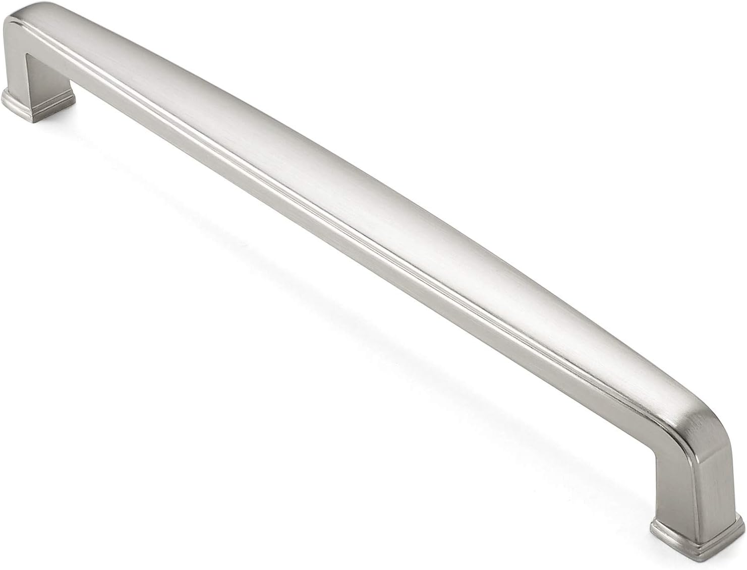 10 Pack Solid Kitchen Cabinet Handles, Satin Nickel L5639