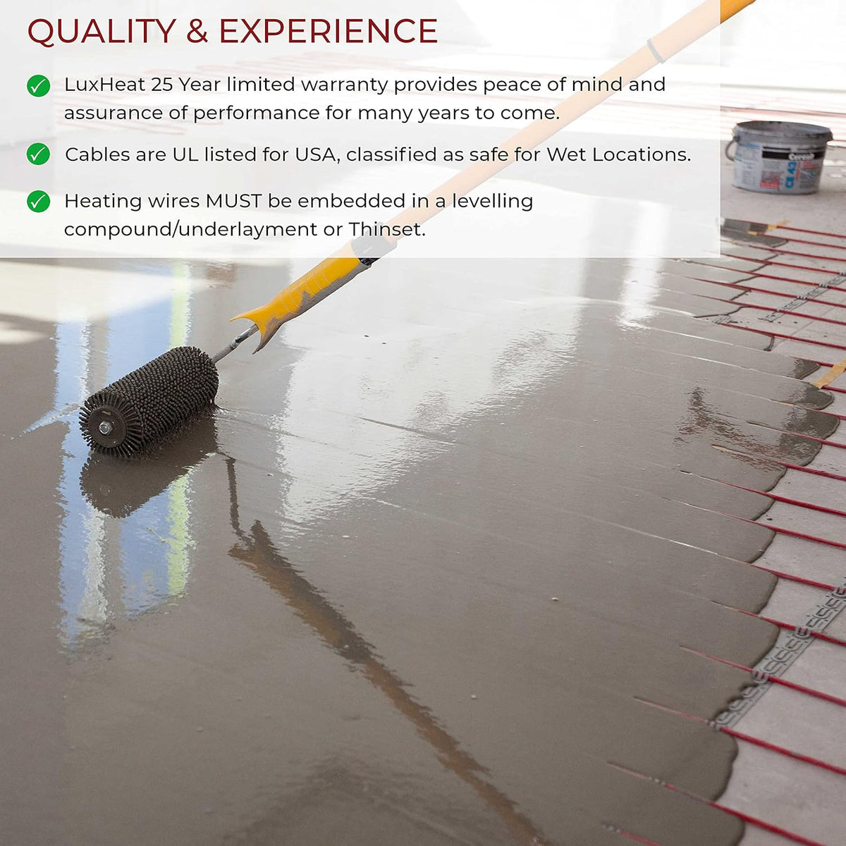 25 Sqft Electric Radiant Floor Heating Cable Set with Thermostat Q6441