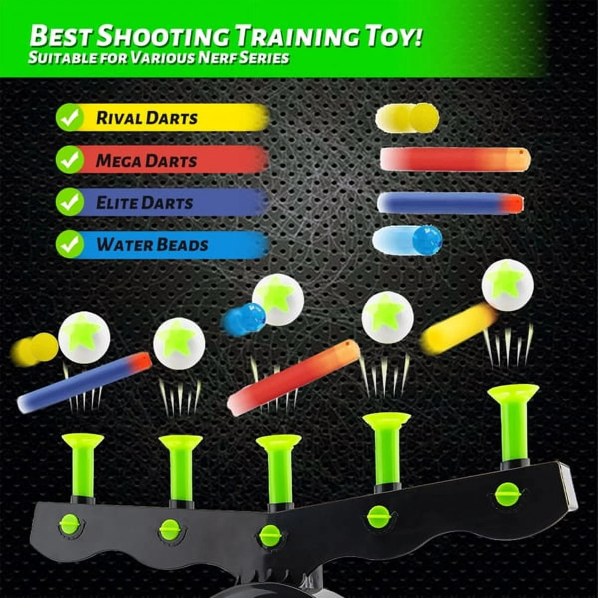 Glow in The Dark Floating Ball Target Practice Toys for Kids Boys with 10 Soft Foam Balls 3 Darts M46300