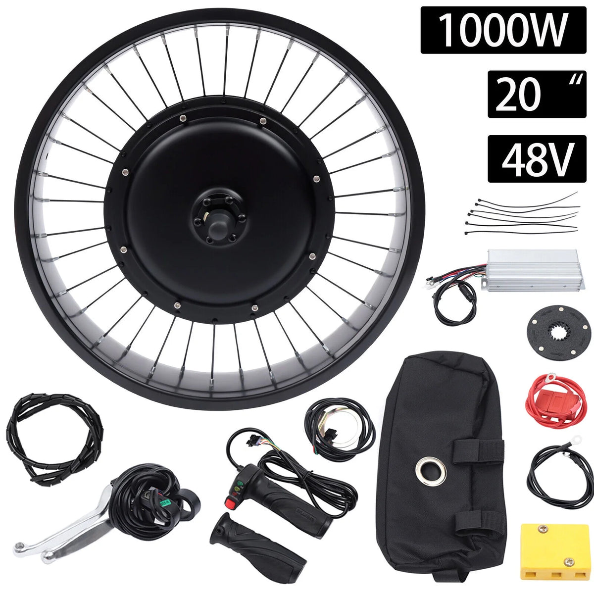 48V 1000W E-Bike Motor Conversion Kit Fat Tire Front Wheel I5678