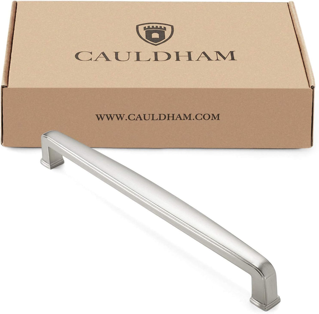 10 Pack Solid Kitchen Cabinet Handles, Satin Nickel L5639