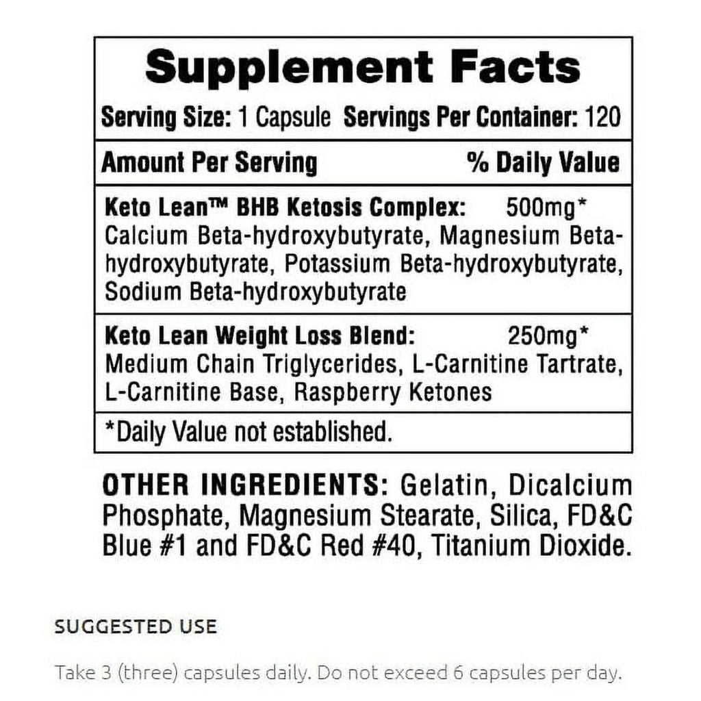120 Capsules Keto Lean G74685