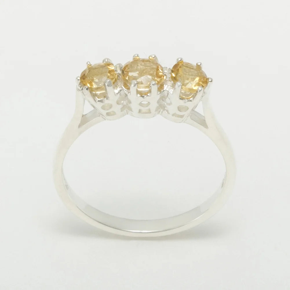 18k White Gold Natural Citrine Ring Size 10 P10220