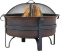Bronze Cauldron Outdoor Fire Pit Bowl with Poker and Spark Screen - 29 Inch K423818