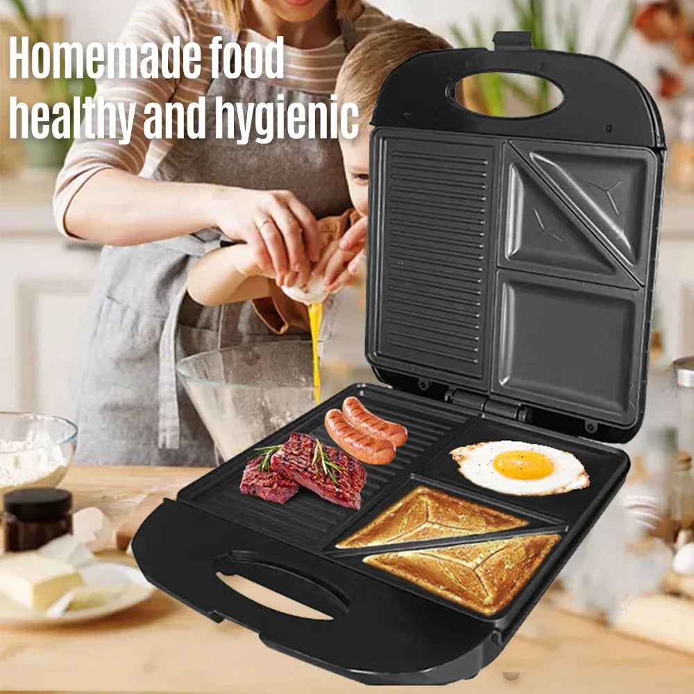 1400W Non-Stick 3in1 Electric Grill Waffle Maker P196