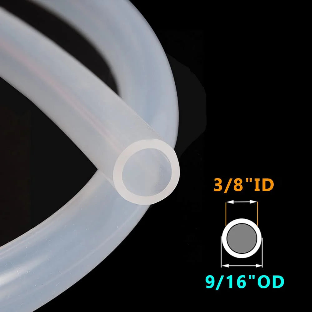 3/8" ID x 9/16" OD Silicone Tubing Food Grade Pure Silicon Tube, 3.28ft Length H11058