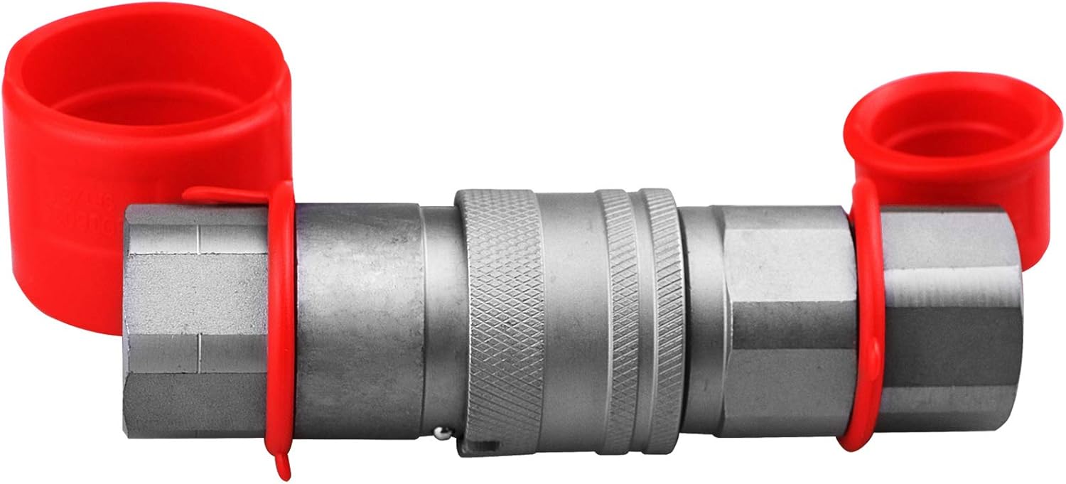1/2 SAE Flat Face Hydraulic Quick Connect Couplers, ISO 16028, Pack of 2 D3484