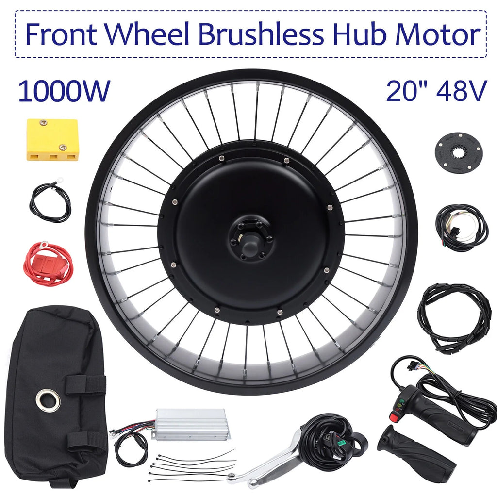 48V 1000W E-Bike Motor Conversion Kit Fat Tire Front Wheel I5678