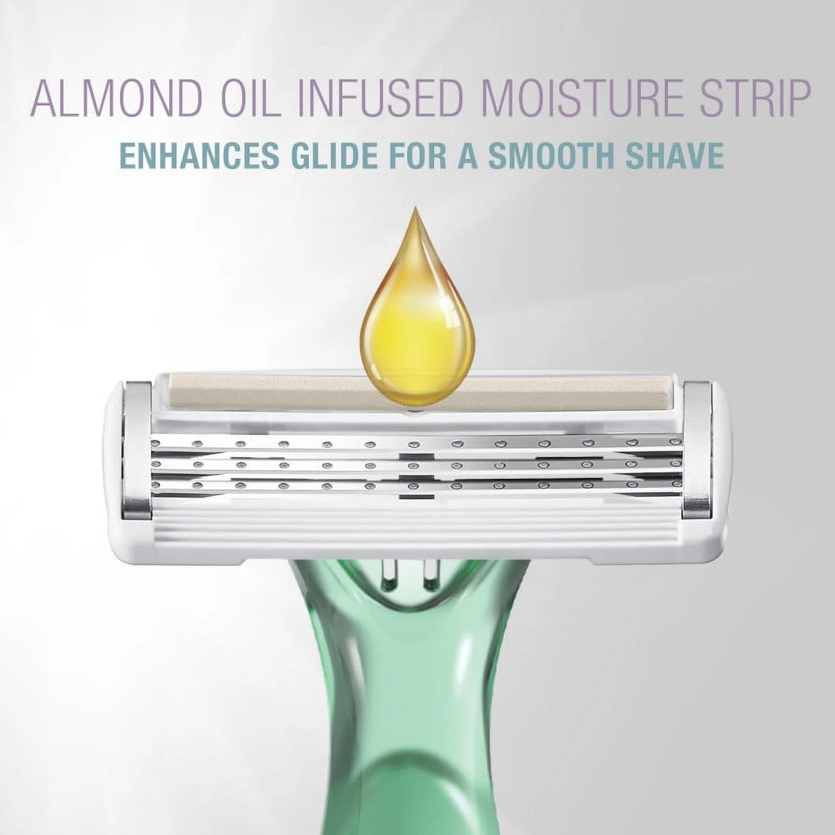 12 Pack Women's Disposable Razors with Natural Almond Oil E95711